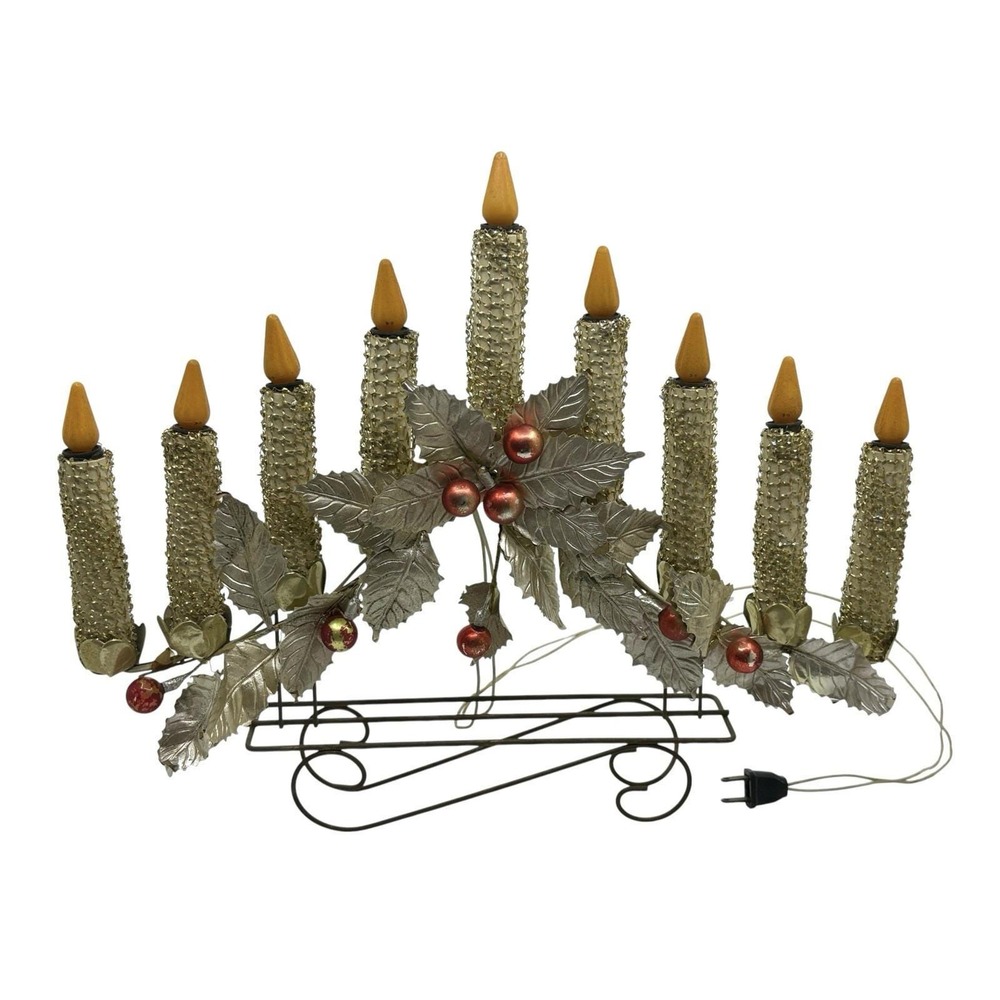 Vintage Mirostar Mesh Crescent Candelabra Menorah